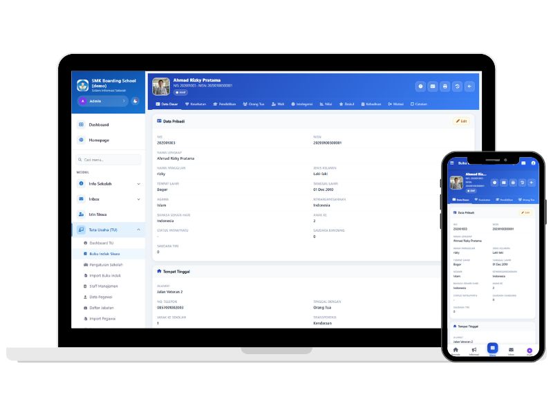 Screenshot Detail Profil Siswa — SISAP